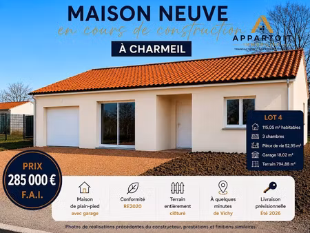 vente maison 4 pièces 115.05 m² à vichy (03200)  285 000 €