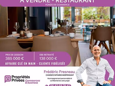 restaurant traditionnel - 200 couverts - logement - fermé week-end