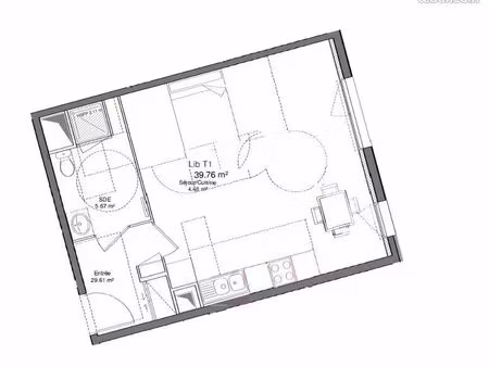studio 1 pièce 39 m²