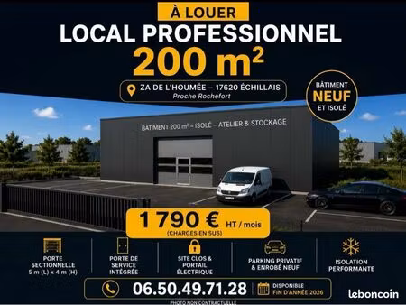 local professionnel neuf 200 m² échillais