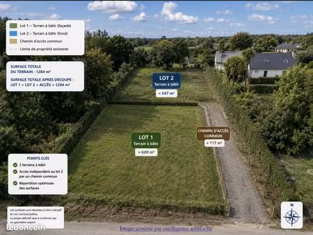 terrain 620 m² crozon