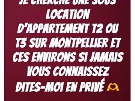recherche une sous location