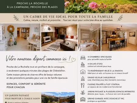 la rochelle / châtelaillon - maison familiale de caractère avec t2 attenant