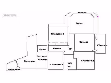grau du roi - centre ville - rive droite - p4 de 85.90 m2 avec véranda  balcon et terrasse