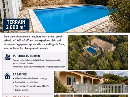 villa avec piscine terrain 2000m2
