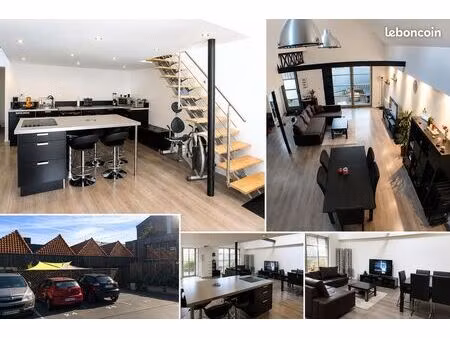 loft t3 atypique – quartier brun pain – tourcoing parking et petit extérieur
