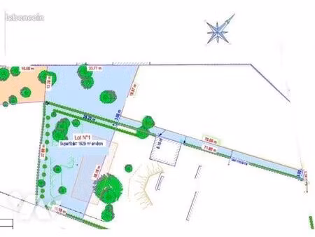 terrain 1629 m² les moeres