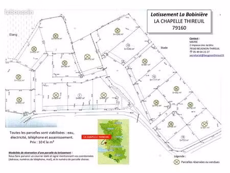parcelles viabilisées 10/m²