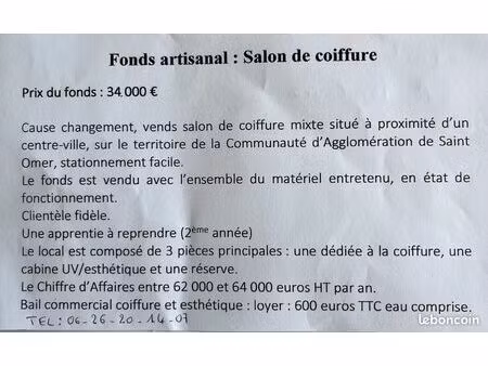 fonds de commerce coiffure