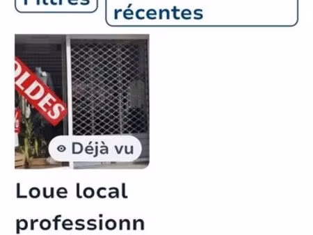 loue local commercial ou professionel