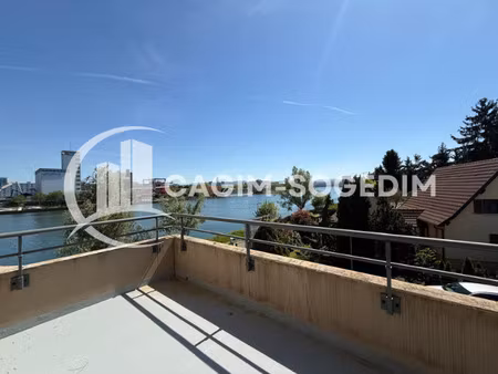 à louer superbe f3 meublé avec terrasse vue rhin huningu