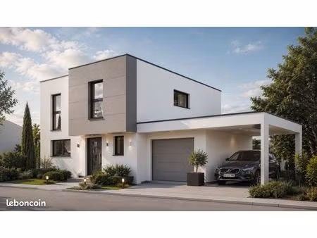 maison à toit plat hésingue 110 m² avec sous-sol et garage accolé