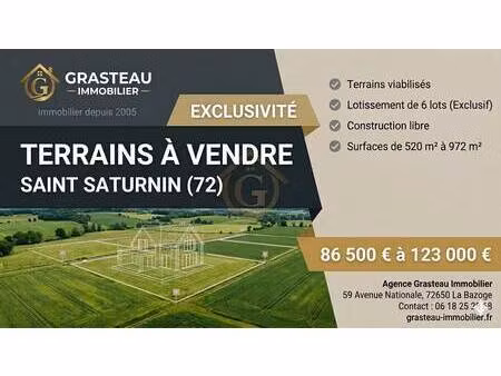 terrain constructible viabilisé à vendre