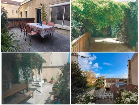 ocation maison meublée 4 pièces 88m² carrez / 105m² au sol + jardin suspendu + terrasses +