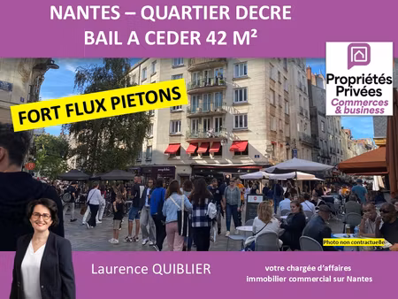 44000 nantes - bail a ceder local commercial 42 m² proche decre