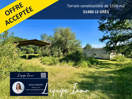 achat terrain 1 500m² le gres 31480