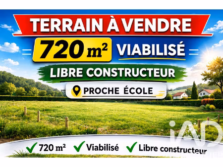 vente terrain à bâtir 720 m²