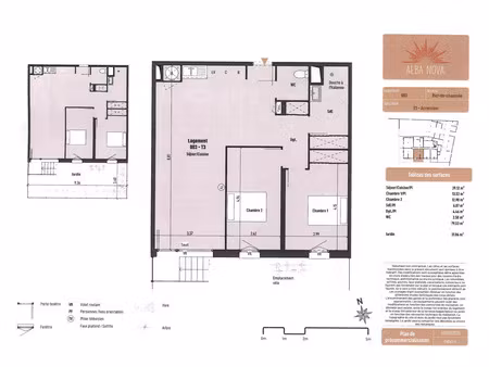 vente appartement neuf 3 pièces 79m2 cers - 260000 € - surface privée
