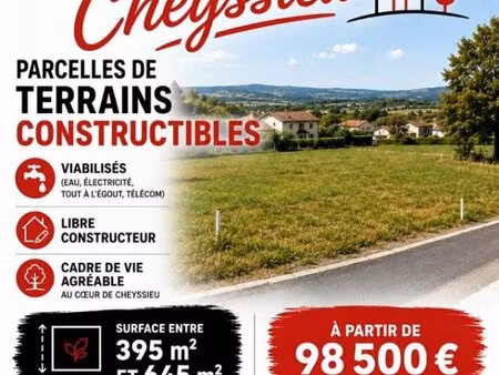 en vente terrain non constructible – 99 500 € |cheyssieu