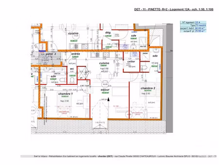 location appartement 3 pièces 61.43 m² à chateauroux (36000)  875 €