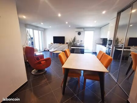 pegomas centre superbe 3 pieces 66m2 orienté sud-ouest + 2 terrasses + 1 place parking en 
