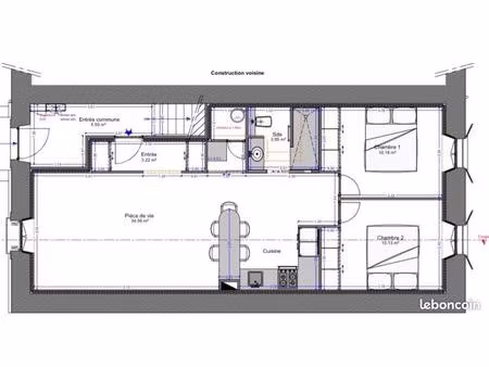 appartement t3 - 65 m2 - rdc