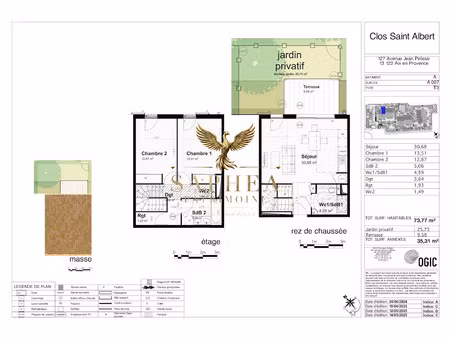 vente maison 3 pièces 74 m² à aix-en-provence (13090)  493 000 €