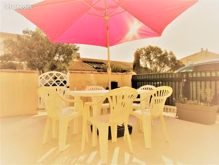 frontignan plage meuble duplex maison 50m2 parking terrasse