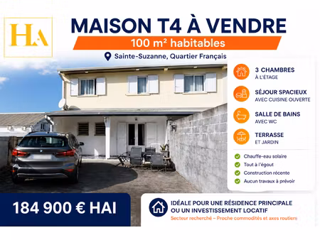 maison f4 de 100 m² chemin commune bègue  sainte-suzanne