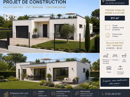 terrain à vendre serignan 311m2 119 500€