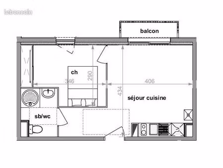 appartement 2 pièces 34 m²