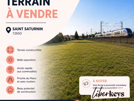 terrain constructible 616 m2 - saint saturnin
