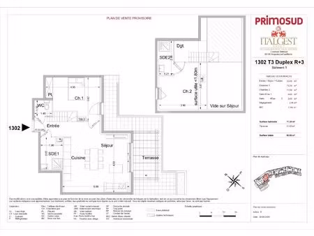 le bellevue · lot 1302 – 3p duplex de standing  71 20 m²  terrasse 21 65 m² et vue mer...