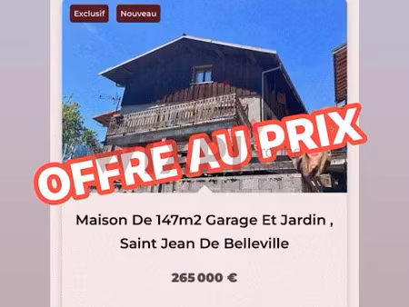 vente maison 5 pièces 147 m² à saint-jean-de-belleville (73440)  265 000 €