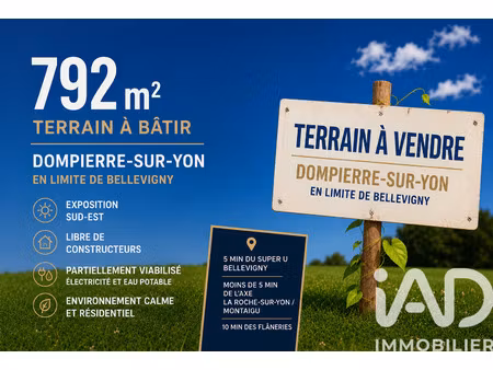 vente terrain à bâtir 792 m²