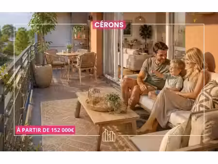 vente appartement neuf cérons - - surface privée