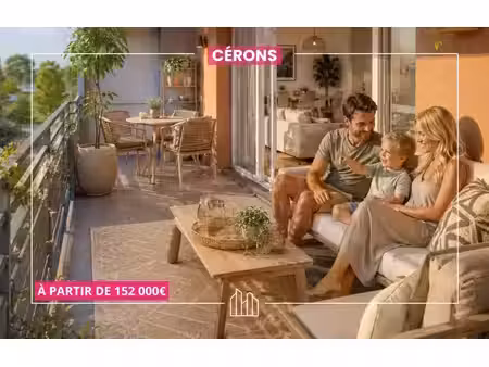 vente appartement neuf cérons - - surface privée