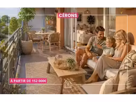 vente appartement neuf cérons - - surface privée