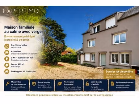 maison familiale avec 4 suites  verger et environnement privilégié brest