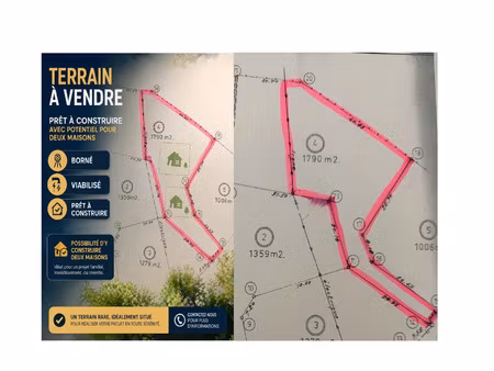 terrain à vendre conteville 1790m2 87 000€