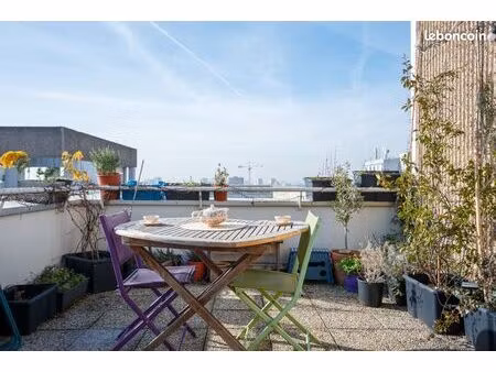 superbe appart 87m2  terrasse exposée sud  vue dégagée tour eiffel  3 chambres  suite pare