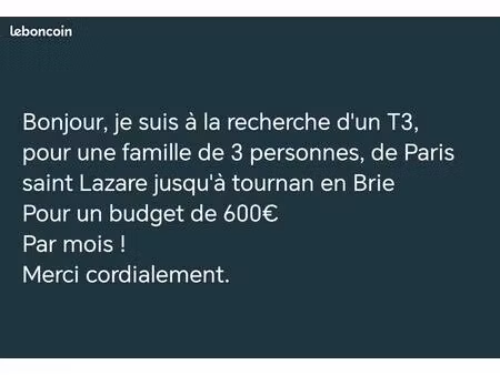 à la recherche d'un d'un t3
