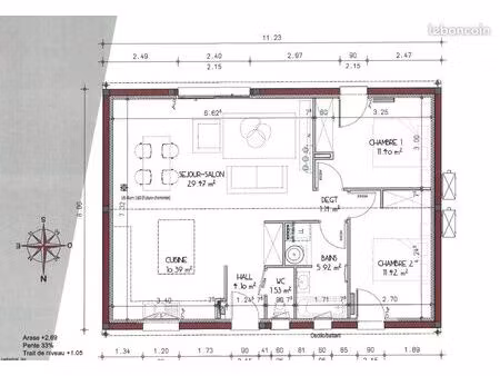maison 3 pièces 75 m²