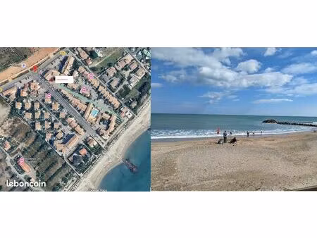 frontignan plage – résidence clair de plage charmant t2 avec jardin  piscine et accès dire