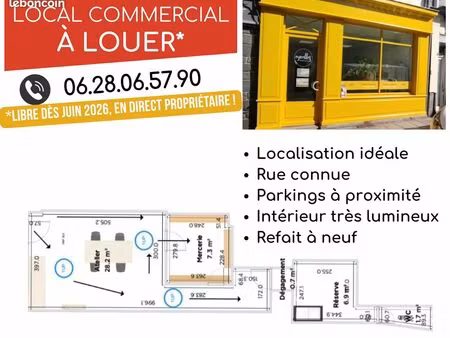 local commercial de 43 89 m² situé au 25 rue de paris à vitré