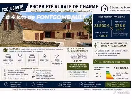 propriété rurale de charme – fort potentiel d’évolution – à 4 km de fontgombault