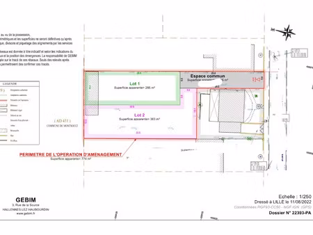 vente terrain 363 m² à montsoult (95560)  184 000 €