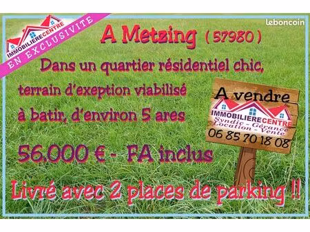 terrain d’exception viabilisé  à metzing (57980)