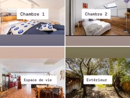 deux chambres a l'étage sanitaires privés climatisation mérignac bordeaux proche saint aug