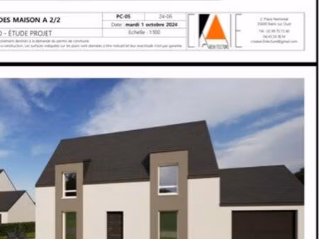 terrain + projet maison 131 m² avec permis”